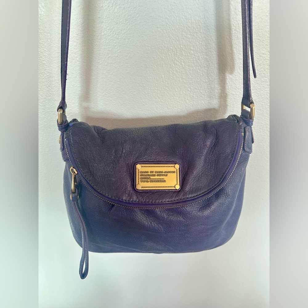 Marc Jacobs Purple Leather Shoulder Bag RARE
